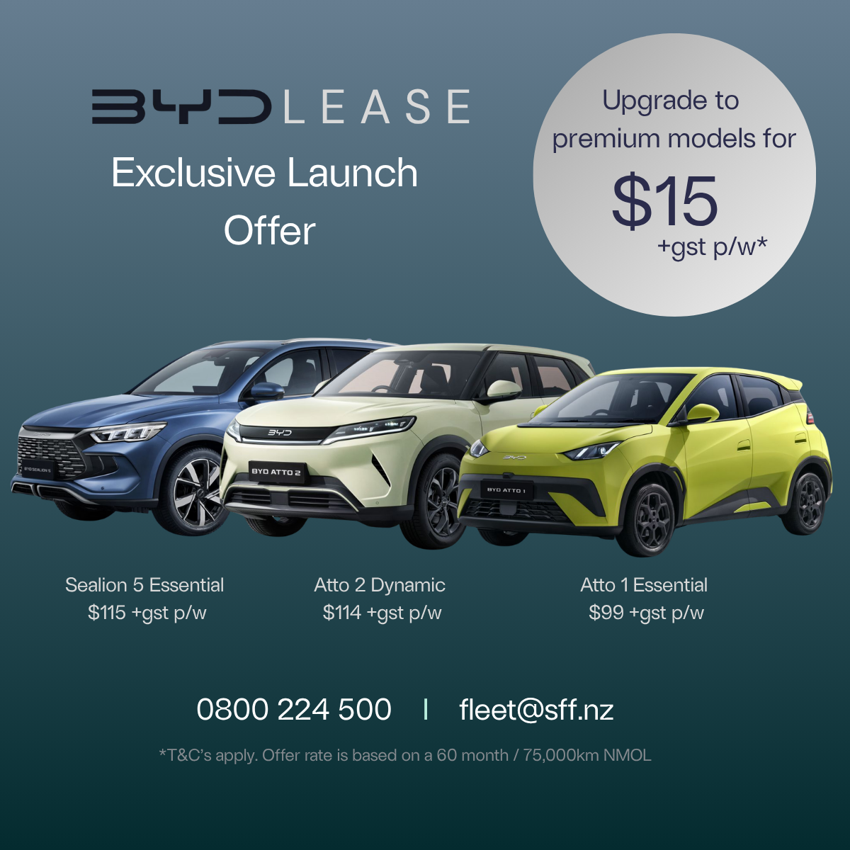 BYD Launch Offer - Atto 1, Atto 2, and Sealion 5